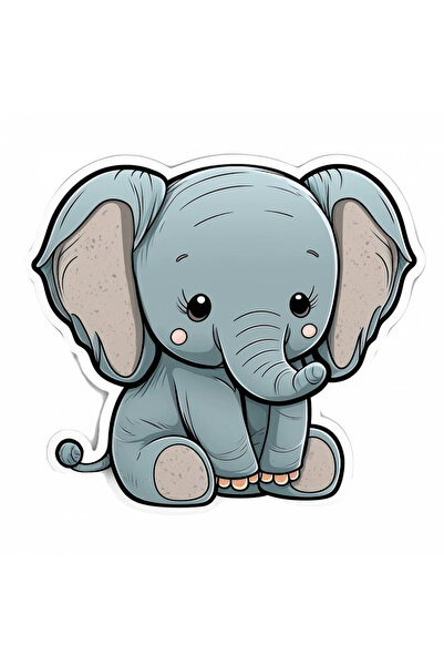 INOVATIX Set de 8 piese, autocolant elefant pui, INOVATIX®. 6 cm