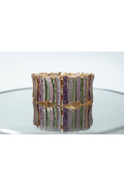 1881 STORE Metal Colored Enamel Rubber Bracelet