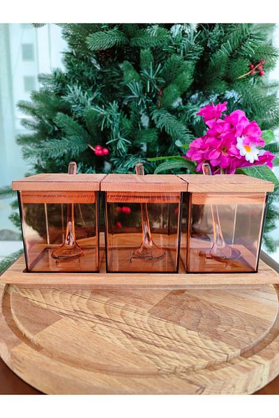 Madame Coco Geraldin Spice Rack 3 Pcs Amber 300 ml