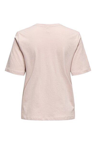 ONLY Γυναικείο ροζ μπλουζάκι ONLMOODY LIFE S/S WORD TOP BOX JRS - 15343277