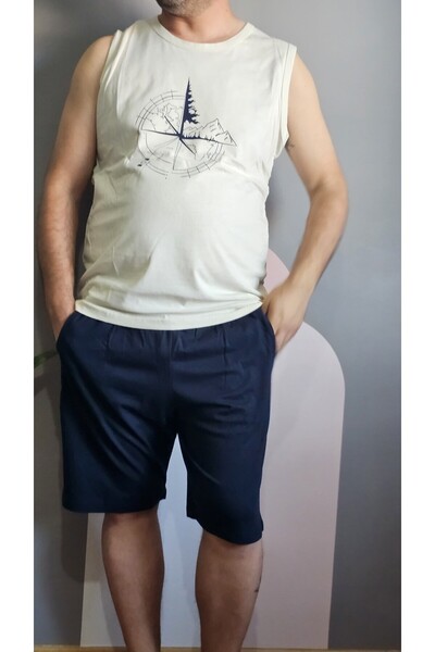 Butik Erkek Atlet-Şort Takım %100 Pamuk Cepli