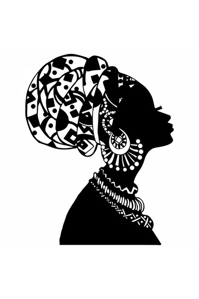 INOVATIX Set de 8 piese, autocolant portret femeie afro cu turban, INOVATIX®....