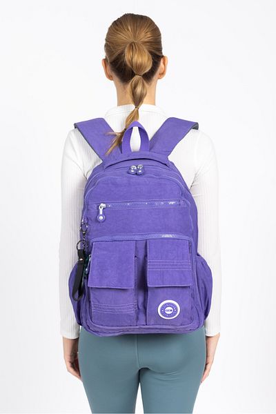 Necati Çanta Waterproof Crinkle Fabric Backpack for School and Daily Use