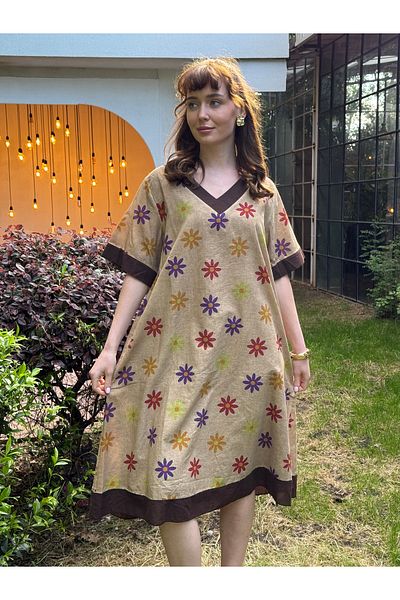 Butik Esra Kandemir Summer Washable Fabric Cotton Large Size Dress