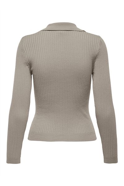ONLY Onlnima Life Ls Polo Pullover Cc Knt Women's Gray Sweater - 15344231