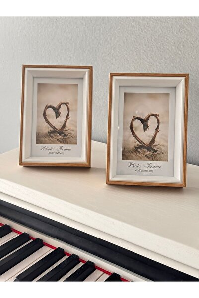 janset home shop Fotoğraf Çerçevesi Ahşap 2li Cam Çerçeve 10*15 Cm