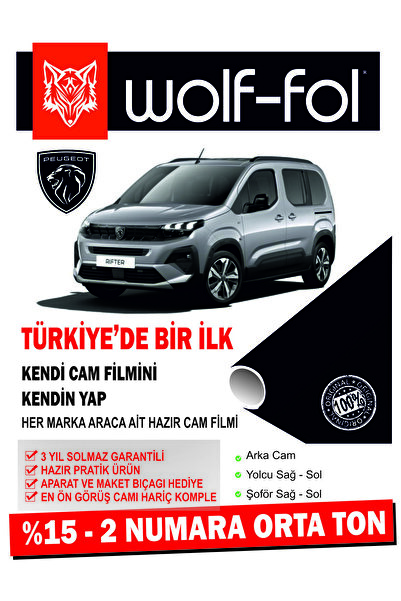 wolf-fol Oto Cam Filmi Amerikan Çizilmez Hazır Ürün Tofaş Şahin ve Doğan Koyu...