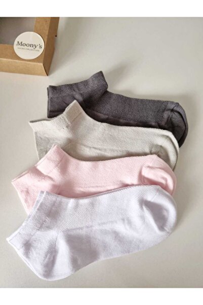 Moonys Socks Collection Ciorapi de damă din bumbac, set colorat de 4 piese
