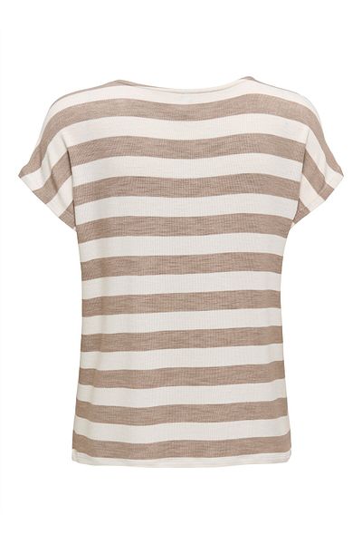 ONLY ONLLIRA LIFE S/S V-NECK TOP JRS NOOS Γυναικεία καφέ μπλούζα - 15252103