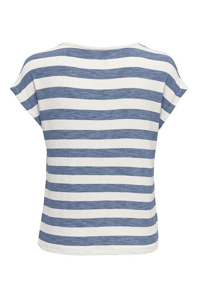 ONLY ONLLIRA LIFE S/S V-NECK TOP JRS NOOS Γυναικεία μπλούζα μπλε - 15252103
