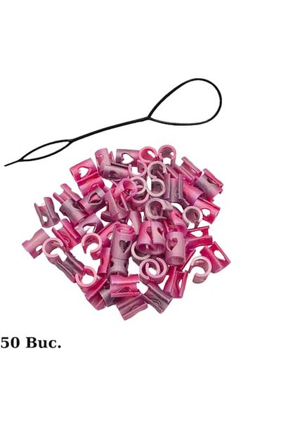 ZLBoutique Set of 50 Pink Hair Rings Applicator, 1cm X0.6cm, Hair Accessories, Hair Decorations, Hair Earring