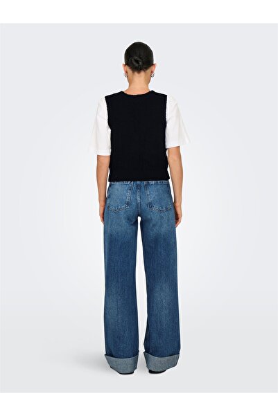 ONLY Onlalvilda Sl Waistcoat Cc Knt Women's Black Sweater - O15339653