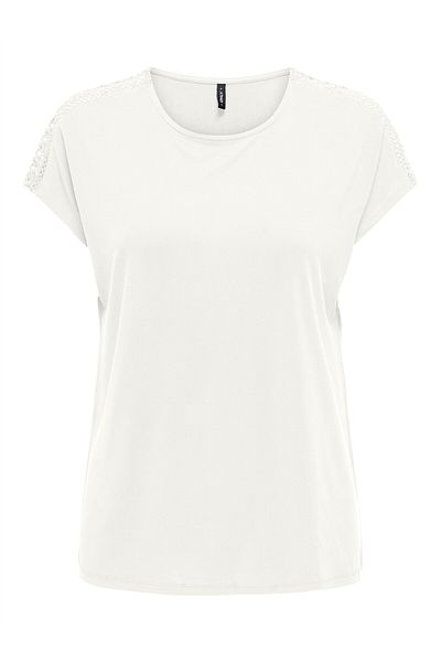 ONLY ONLFREE LIFE CAPSLEEVE LACE TOP JRS Γυναικεία Λευκή Μπλούζα - 15343488