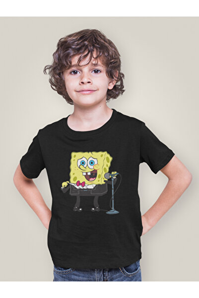 SEVBANO تي شيرت للأطفال مطبوع عليه شخصية سبونج بوب للجنسين (1-12 سنة)