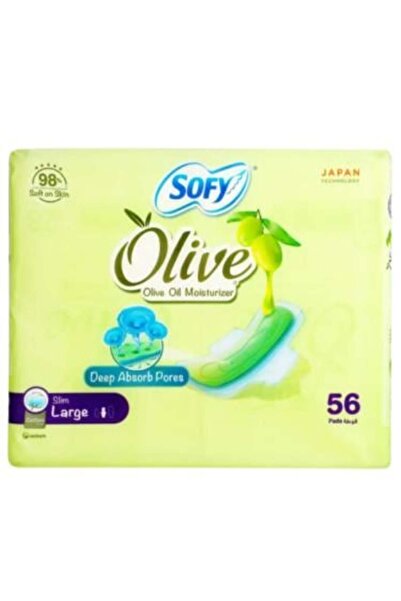 sofy Olive Oil Extract Sanitary Pads, Slim Large / 56 pcs
