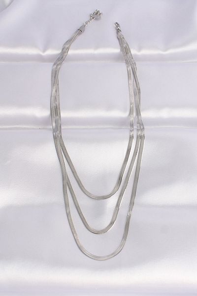 Skygo 316L Steel Italian Chain Silver Color Multiple Necklace - Tj-Bko8698