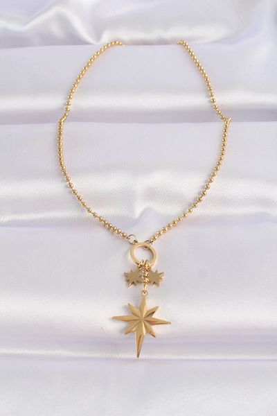 Skygo 316L Steel Chain Gold Color Polar Star Necklace - Tj-Bko8638