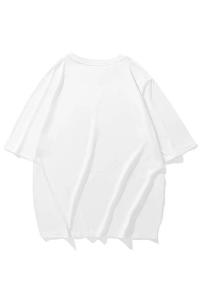 AEMİ Unisex Wolf Printed Oversize Crew Neck T-Shirt