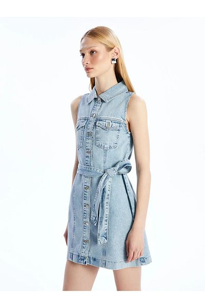 LC Waikiki Rochie din blugi cu guler de cămașă