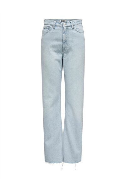 ONLY Onlriley Ex Hw Rw Str Dot843 Dnm Women's Blue Denim Trousers - 15338090