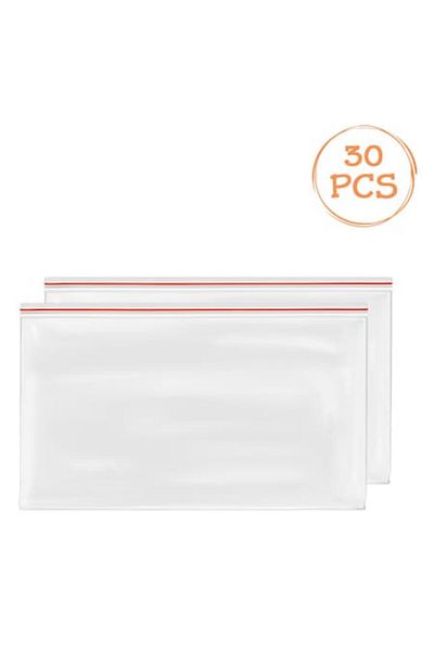 SyaMAG Pungi Depozitare, Ziplock, Set 30 Bucati, 20x28 cm, Transparent