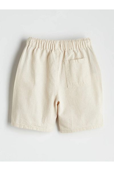 LC Waikiki Boys' Linen Shorts with Elastic Waist and Pockets