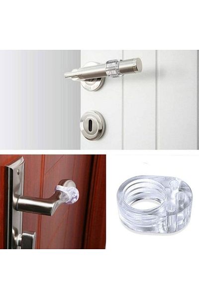 SyaMAG Door Handle Protection Rings, Transparent, Set of 2, PVC
