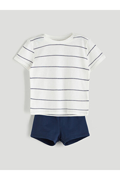 LC Waikiki Striped Baby Boy T-Shirt and Shorts 2-Piece