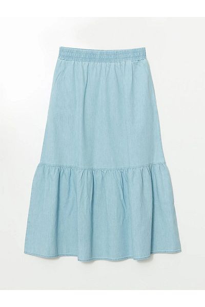 LC Waikiki Women's Jeans Skirt with Elastic Waist