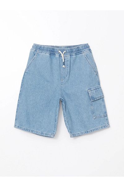 LC Waikiki Boy's Cargo Jean Shorts with Elastic Waist