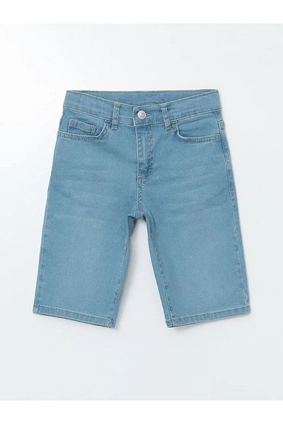 LC Waikiki Boys' Jean Shorts with Adjustable Elastic Waist