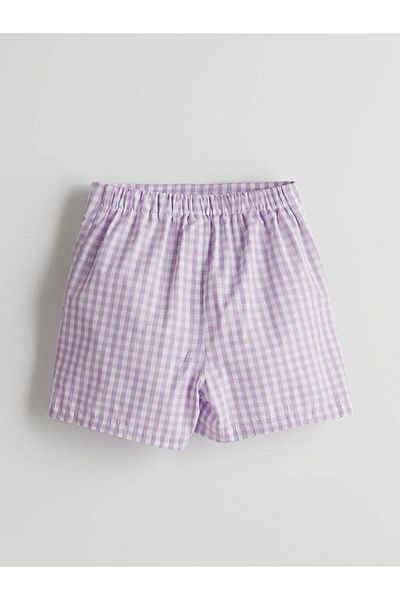 LC Waikiki Elastic Waist Plaid Girl's Shorts Skirt