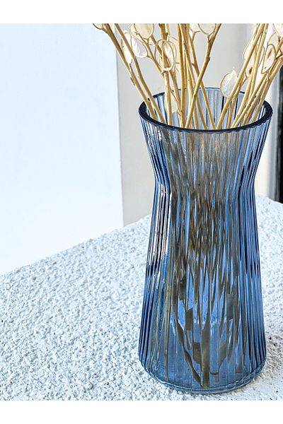 KaiHome Blue Mini Decorative Glass Vase / Flower Pot