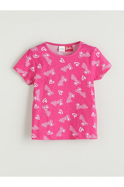 LC Waikiki New Season Barbie Printed Girls' Shorts Pajama Set - S5I635Z1