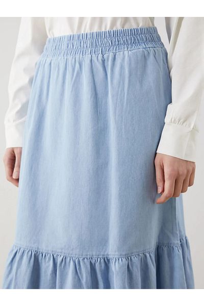 LC Waikiki Women's Jeans Skirt with Elastic Waist