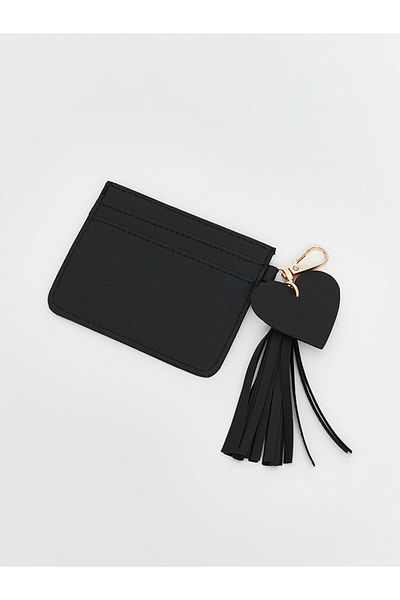 LC Waikiki Black Leather Look Women's Card Holder