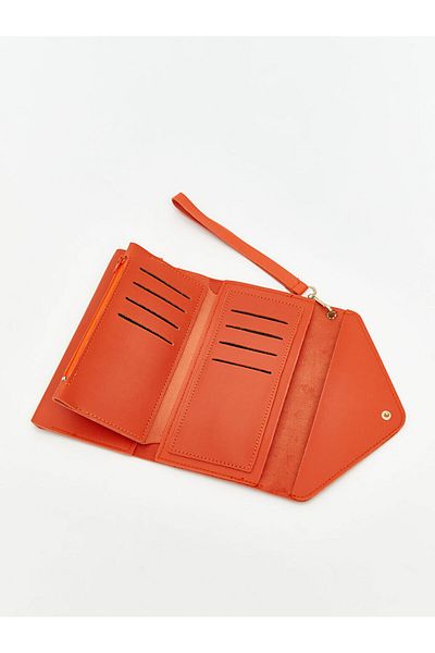LC Waikiki Orange Leather Look Women's Wallet