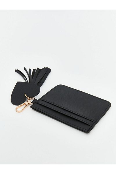 LC Waikiki Black Leather Look Women's Card Holder