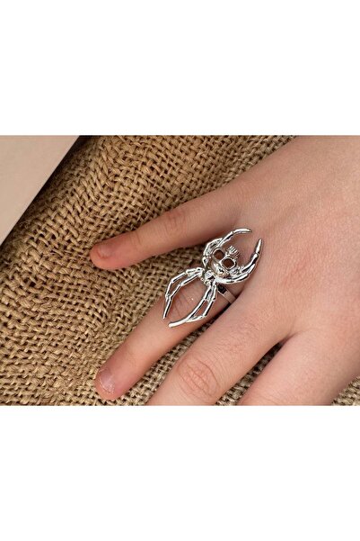 Herşey Nota خاتم معدني على شكل عنكبوت |   مجوهرات زاماك للنساء/الرجال على الط...