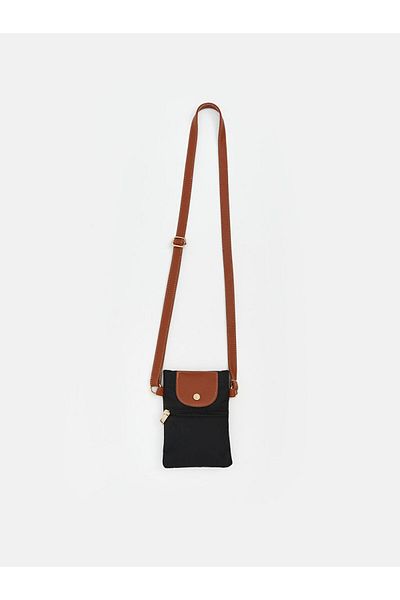 LC Waikiki Black Women's Phone Bag with Adjustable Strap