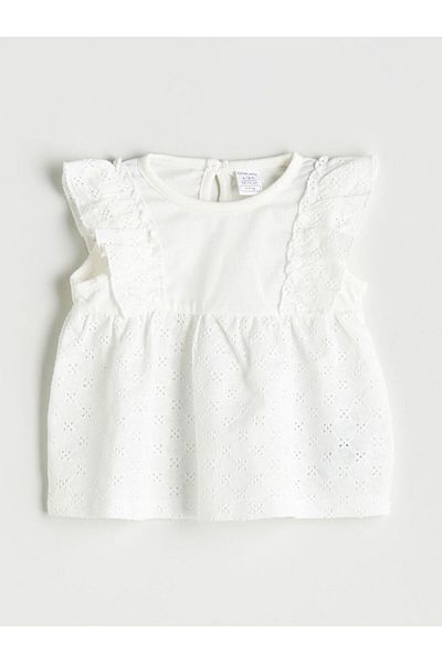 LC Waikiki Cotton Ruffle Baby Girl Blouse and Capri 2-Piece