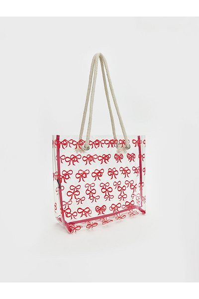 LC Waikiki Lcw Accessories Colorless Bow Patterned Women's Beach Bag