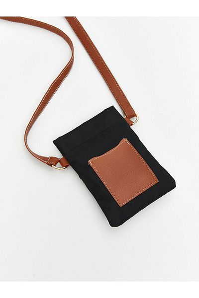 LC Waikiki Black Women's Phone Bag with Adjustable Strap