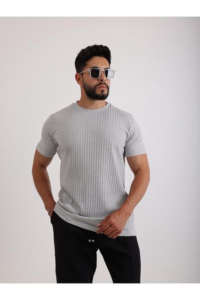 ZİNOX Zinox Fabric Basic Self Patterned T-Shirt