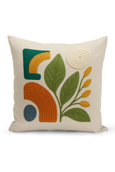 Bertille Home Husă de pernă imprimată digitală pe două părți (aspect de model de broderie Punch/Punch)