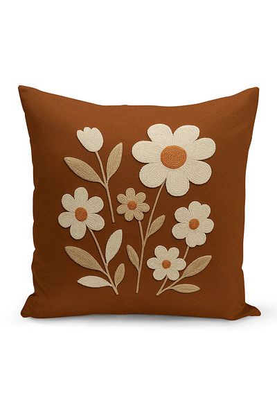 Bertille Home Husă de pernă imprimată digitală pe două părți (aspect de model de broderie Punch/Punch)