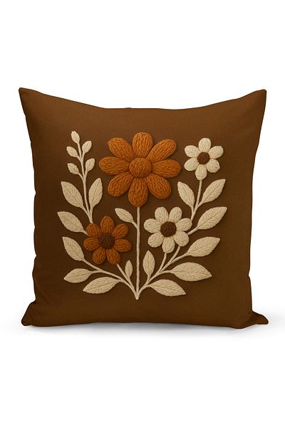 Bertille Home Husă de pernă imprimată digitală pe două părți (aspect de model de broderie Punch/Punch)