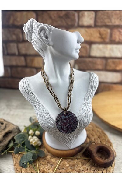 SEDEF TAKI Degrada model Sedefli taş kolye