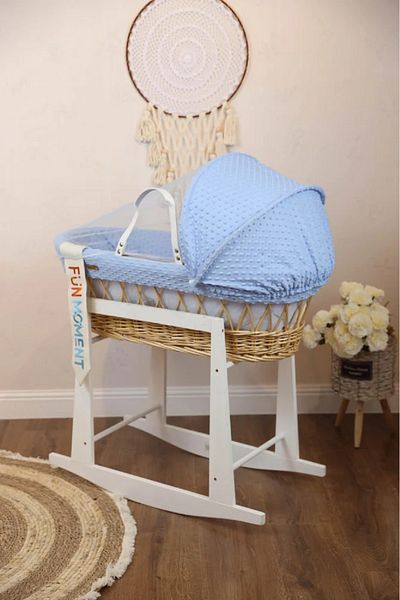 Fun Moment Moses basket blue color + base