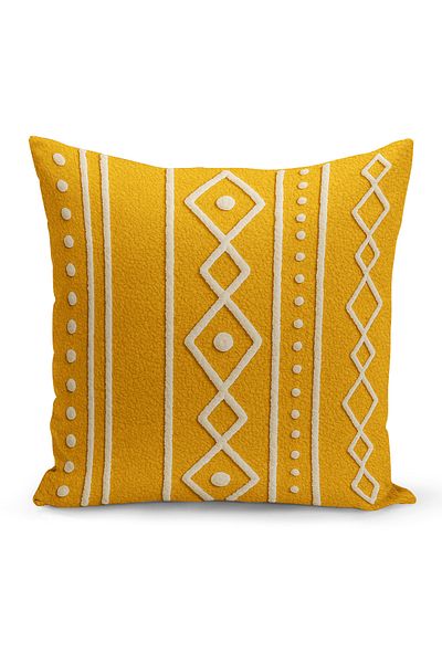 Bertille Home Husă de pernă imprimată digitală pe două părți (aspect de model de broderie Punch/Punch)